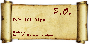 Pálfi Olga névjegykártya